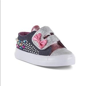 Blue Denim Sparkle little girl sneakers